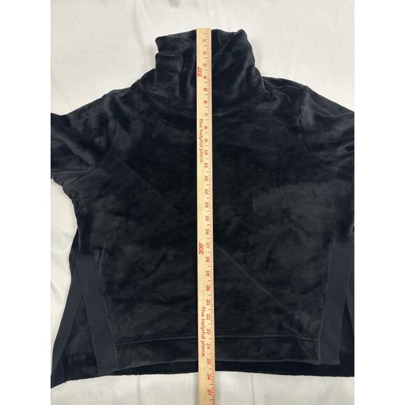 Athleta Double Cozy Karma Funnel Neck Velour Pullover Black Size S Loungewear - Picture 6 of 8